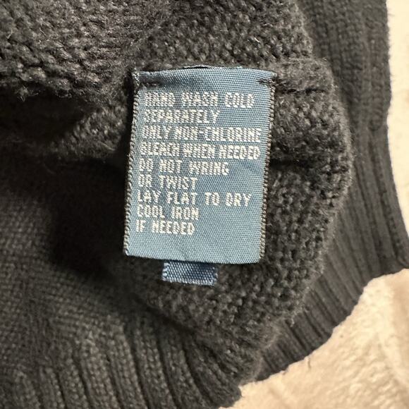 VTG Polo Ralph Lauren 1/4 Zip Knit Sweater Pullover Black Men’s Size XL Cotton - Picture 5 of 8